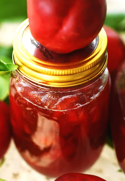 Nectarine, perzik jam. — Stockfoto