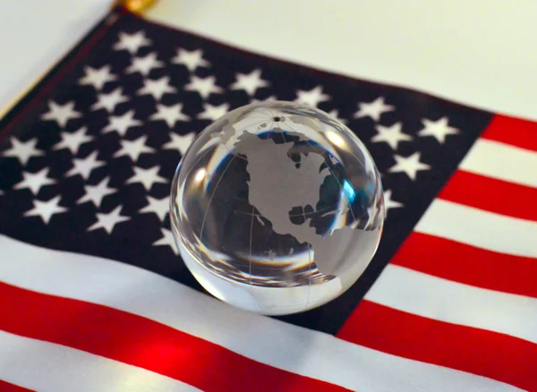 América, bandeira, bola, globo . — Fotografia de Stock