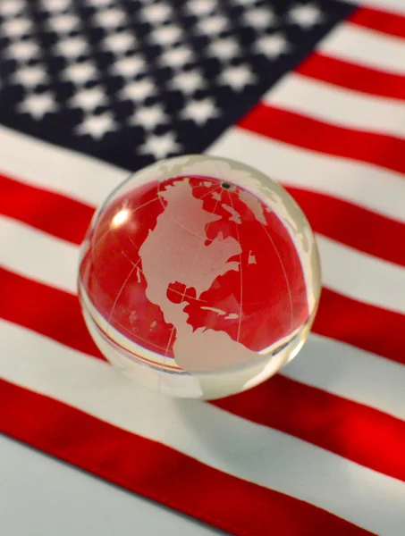 América, bandeira, bola, globo . — Fotografia de Stock