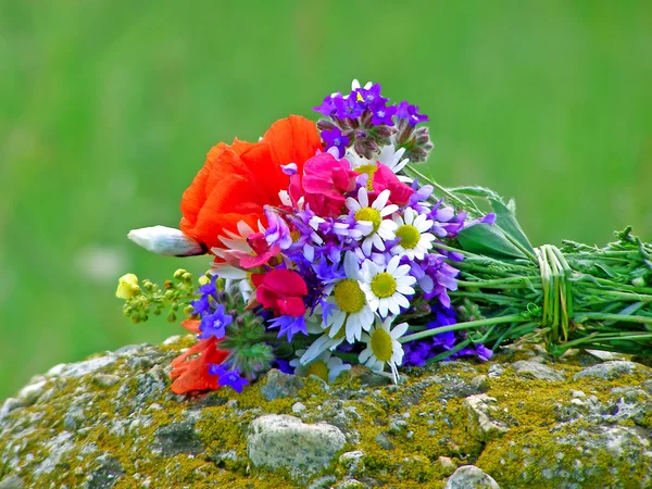 Helle bunte Bouquet von Garten und wilden natürlichen Blumen — Stockfoto