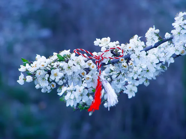 Martisor - símbolo rumano del comienzo de la primavera . — Foto de Stock