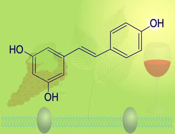 Estrutura molecular do resveratrol — Fotografia de Stock