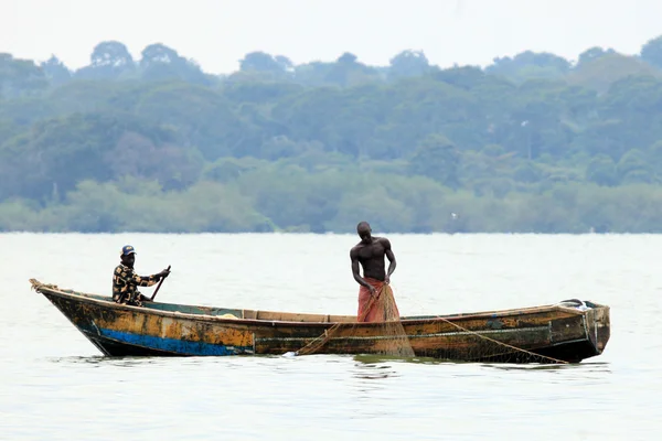 Barco de pesca - Santuario de Vida Silvestre - Uganda —  Fotos de Stock