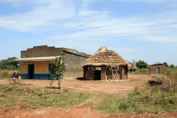 Afrikanska hyddor - uganda, Afrika — Stockfoto