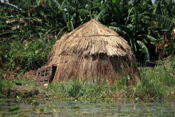 Drijvende visserij dorp - Oeganda, Afrika — Stockfoto