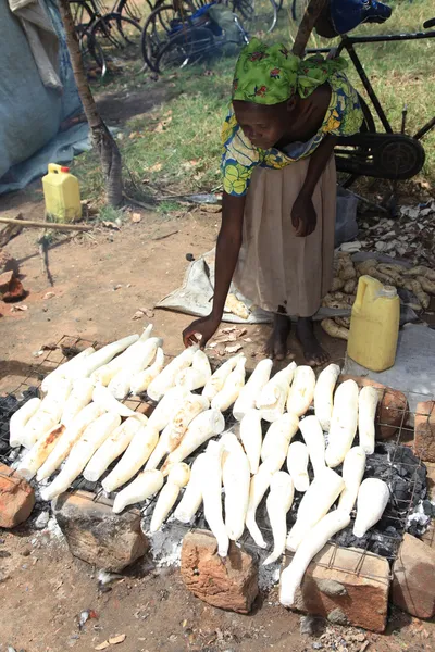 Lokale markt van Oeganda, Afrika — Stockfoto