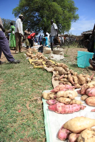 Pasar lokal Uganda, Afrika — Stok Foto