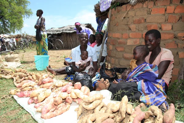 Pasar lokal Uganda, Afrika — Stok Foto