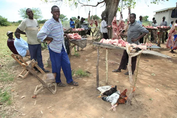 Helyi piac Uganda, Afrika — Stock Fotó