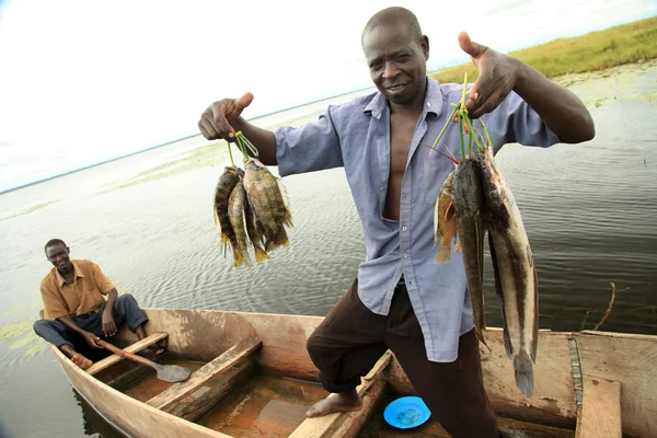 -Tó Bisina - tó táj Uganda, Afrika — Stock Fotó