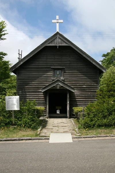 Церковная часовня, историческая деревня Хоккайдо, Япония — стоковое фото