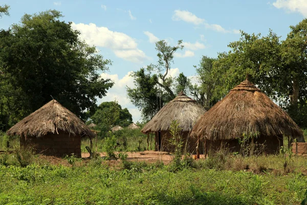 Místní vesnice - uganda, Afrika — Stock fotografie