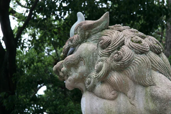 Leão de pedra - Santuário de Yasaka, Kyoto, Japão — Fotografia de Stock