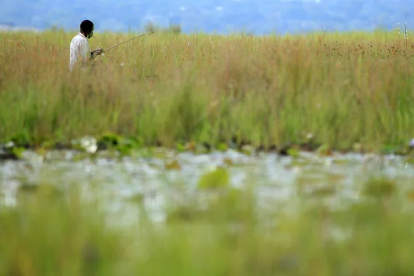 Pescador - Lago Anapa - Uganda, África —  Fotos de Stock