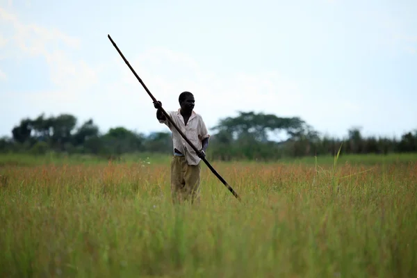 Pescador - Lago Anapa - Uganda, África — Foto de Stock