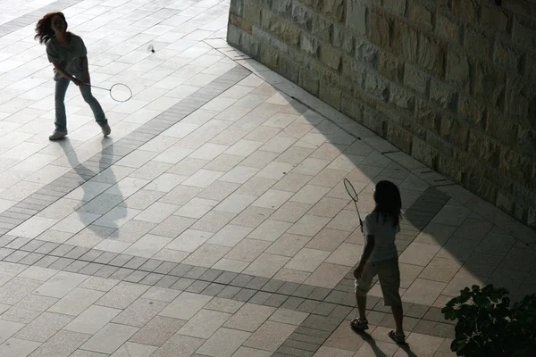 Giocare a Badminton Nagasaki City, Giappone — Foto Stock