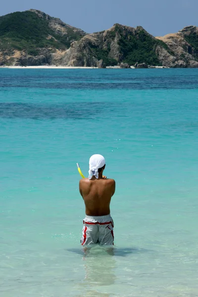 Snorkeller - tokashiki Adası, okinawa, japan — Stok fotoğraf