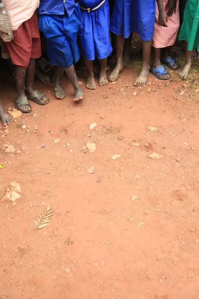 Pés das crianças africanas — Fotografia de Stock