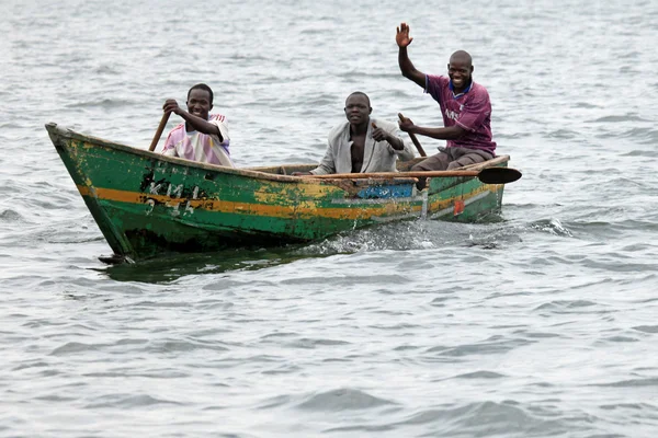 Fishing Boat - Wildlife Sanctuary - Uganda — Stock Photo, Image
