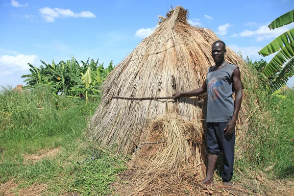 Köy - uganda, Afrika balıkçılık yüzüyor — Stok fotoğraf