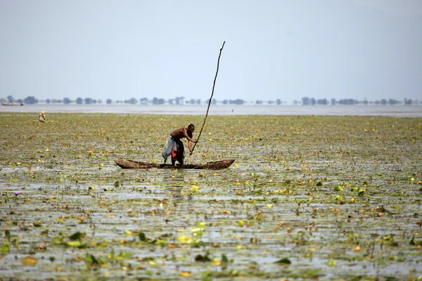 Tradiční rybářské techniky - uganda, Afrika — Stock fotografie