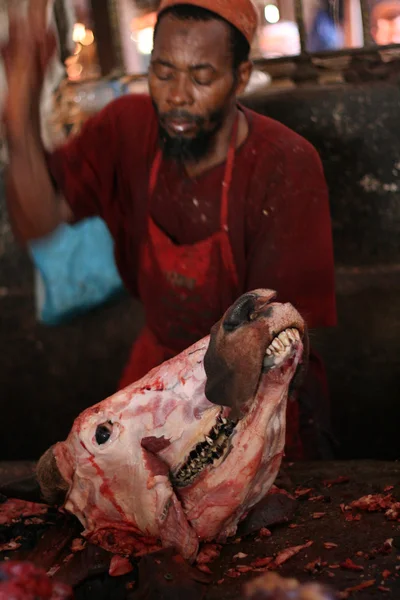 Hús piac, Tanzánia — Stock Fotó