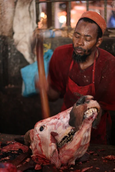 Mercado de carne, Tanzânia — Fotografia de Stock