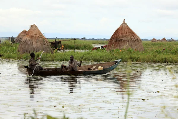 Floating Fishing Village - Uganda, Africa — Stock Photo, Image