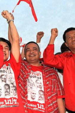 Bangkok - Aralık 10: Kırmızı gömlek protesto gösteri - Tayland