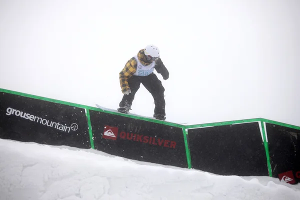 Vancouver - 28 marca: Quiksilver Snowboard Snowboard komp — Zdjęcie stockowe