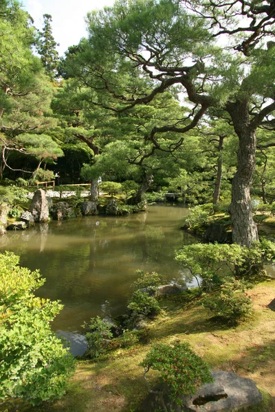 日本花园-银阁寺、 京都日本 — 图库照片