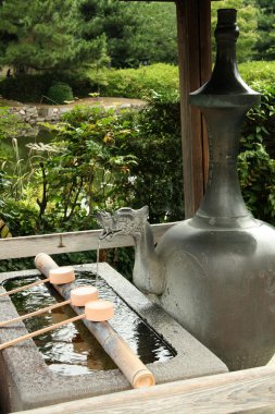 tsukubai, horyuji Tapınağı, Japonya