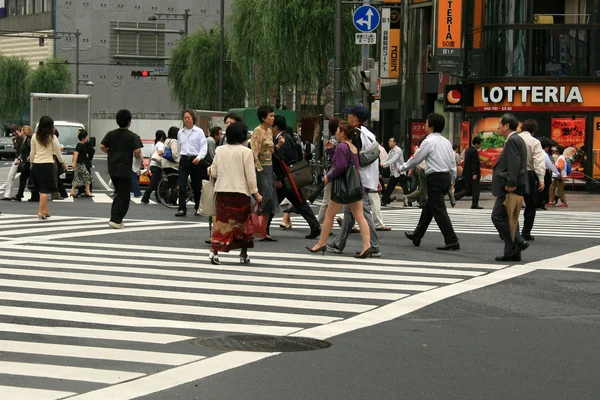 Zebra Crossing - Distrito de Ginza, Tóquio, Japão — Fotografia de Stock