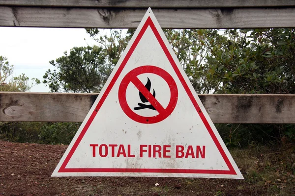 Fire Ban Sign - Rangitoto Island, New Zealand — Stock Photo, Image