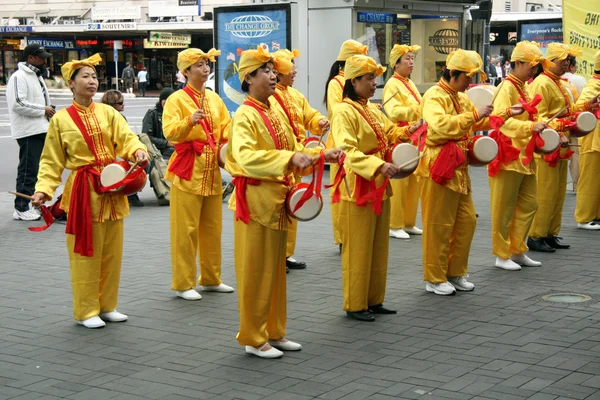 Protesto do Falun Gong - Aukland, Nova Zelândia — Fotografia de Stock