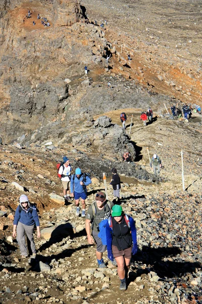 Caminhadas - Parque Nacional Tongariro, Nova Zelândia — Fotografia de Stock