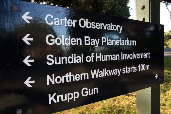 Sign - botanické zahrady, wellington, Nový Zéland — Stock fotografie