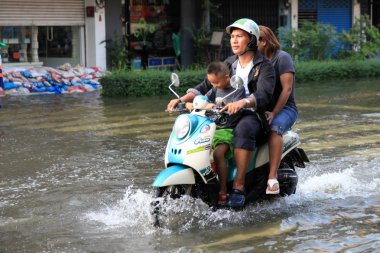BANGKOK, THAILAND - NOVEMBER 17 : Flooding in Bangkok, Thailand clipart