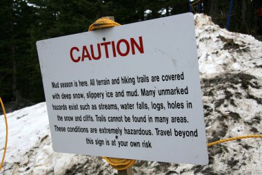 uyarı işareti - mt roberts, alaska, ABD