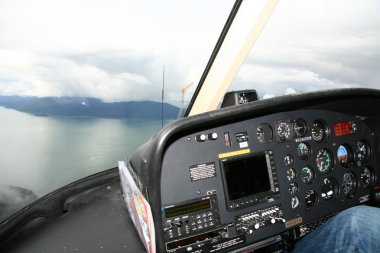 Helicopter Cockpit at Mendenhall Glacier, Alaska, USA clipart