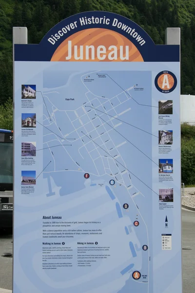 Map.Juneau - huvudstad staden i alaska, usa — Stockfoto