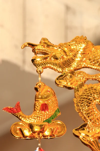 Χρυσό δράκο στην chinatown — Φωτογραφία Αρχείου