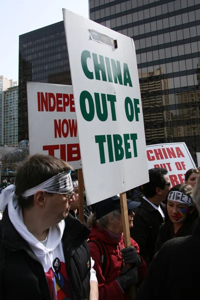 Protestul Libertății Tibetane, Vancouver, Canada (22 martie 2008 ) — Fotografie, imagine de stoc