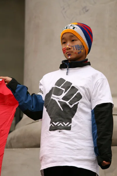 Proteste per la Libertà Tibetana, Vancouver, Canada (22 marzo 2008) ) — Foto Stock