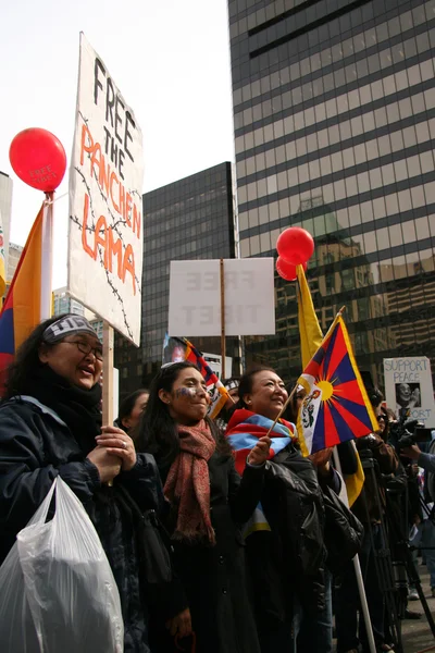 Tibetanska frihet protest, vancouver, Kanada (22 mars 2008) — Stockfoto