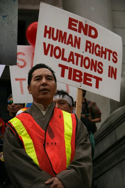 Протест за свободу Тибета, Ванкувер, Канада (22 марта 2008 ) — стоковое фото