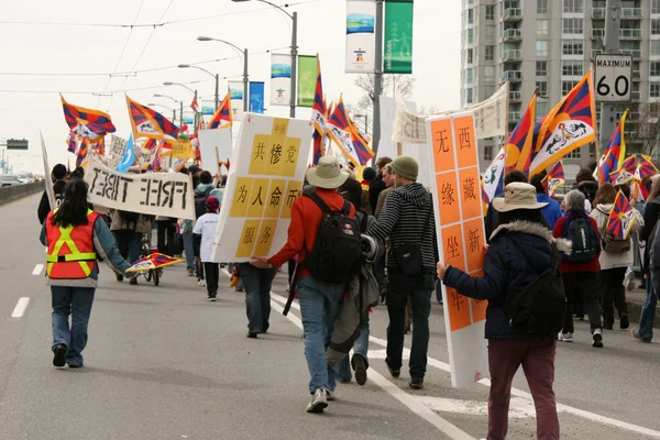 Tibetan Freedom Protest , Vancouver, Canada (March 22nd 2008) — Stock Photo, Image