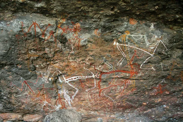 アボリジニのロックアート - カカドゥ国立公園、オーストラリア — ストック写真
