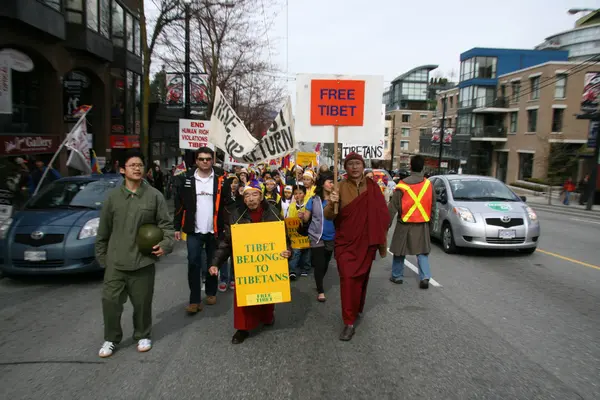 Tibetan Freedom Protest , Vancouver, Canada (March 22nd 2008) — Stock Photo, Image