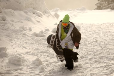 VANCOUVER - MARCH 28: Quiksilver Snowboard Snowboarding Comp clipart